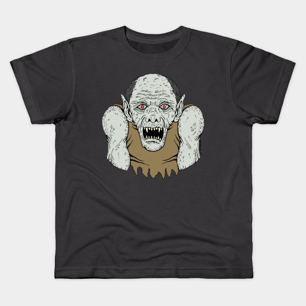 Ghoul Portrait Horror Art Kids T-Shirt by AzureLionProductions